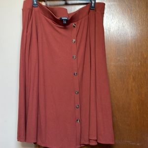 Torrid 4x rust button down knit stretchy skirt